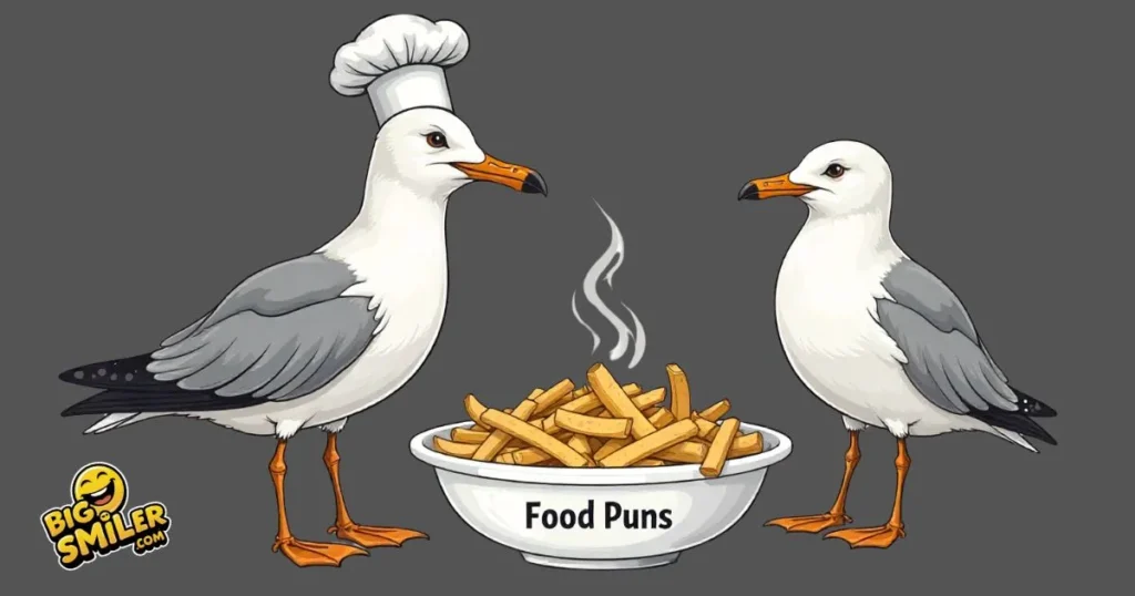 Tasty Seagull Food Puns Served
